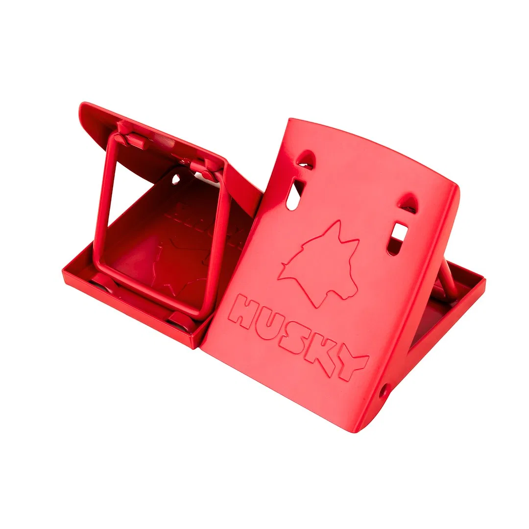 38512 – HUSKY TOWING Wheel Chock, Foldable Husky Red Steel With Case Set Of 2